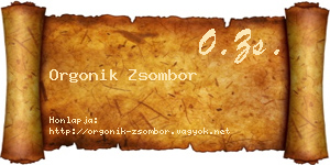 Orgonik Zsombor névjegykártya
